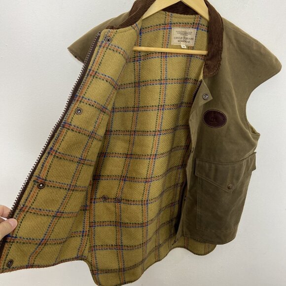 CIRCLE BRAND Jacket Vest Mens S New Zealand Brown Oiled Zip Sleeveless - Picture 3 of 8